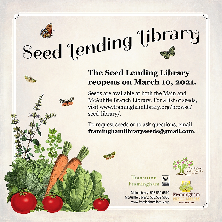 Seed Lending Library Reopens on March 21, 2021