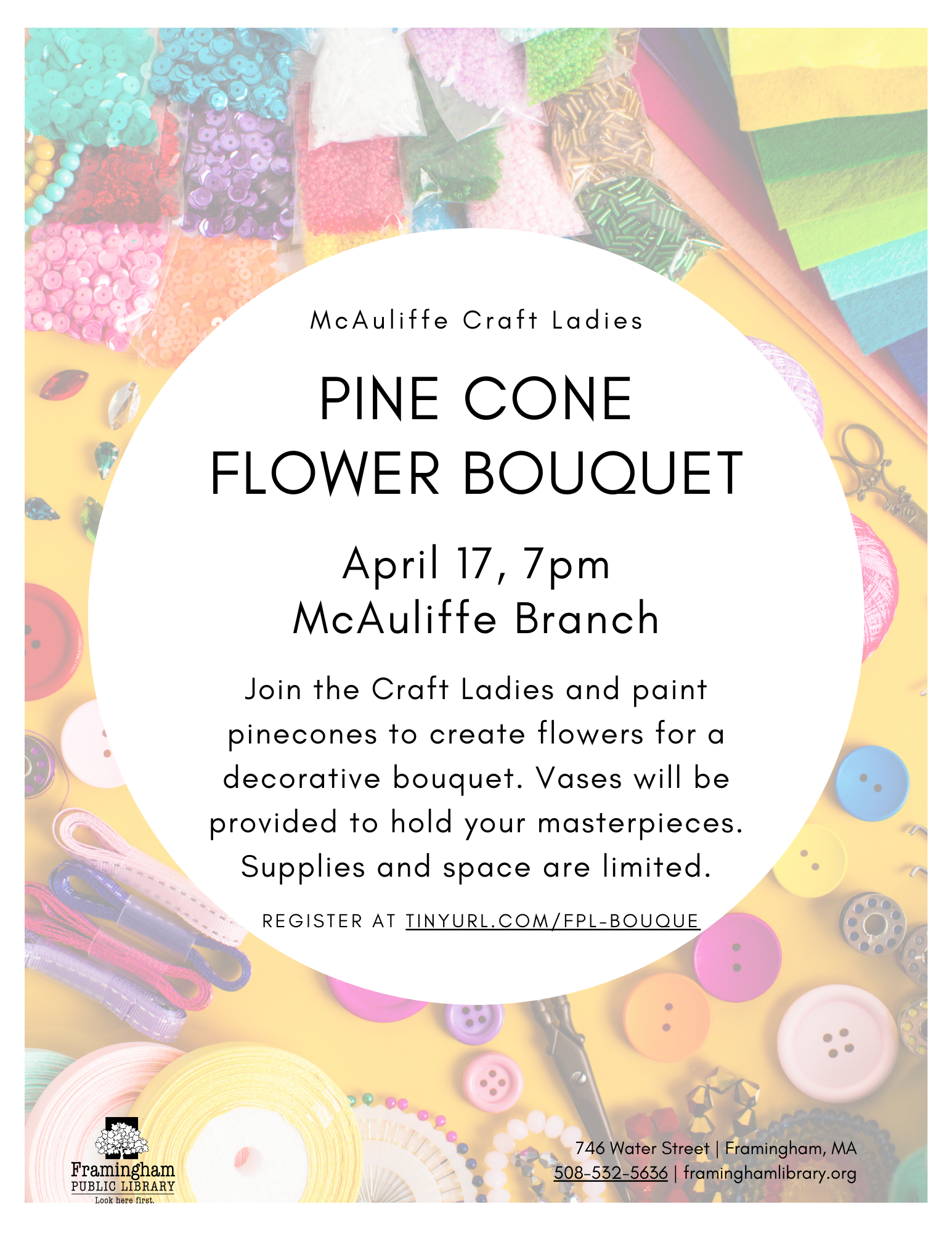 McAuliffe Craft Ladies: Pine Cone Flower Bouquet thumbnail Photo