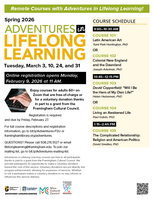 Adventures in Lifelong Learning. Spring 2026.