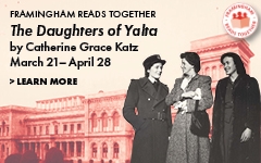 Framingham Reads Together begins March 21. Join us! graphic